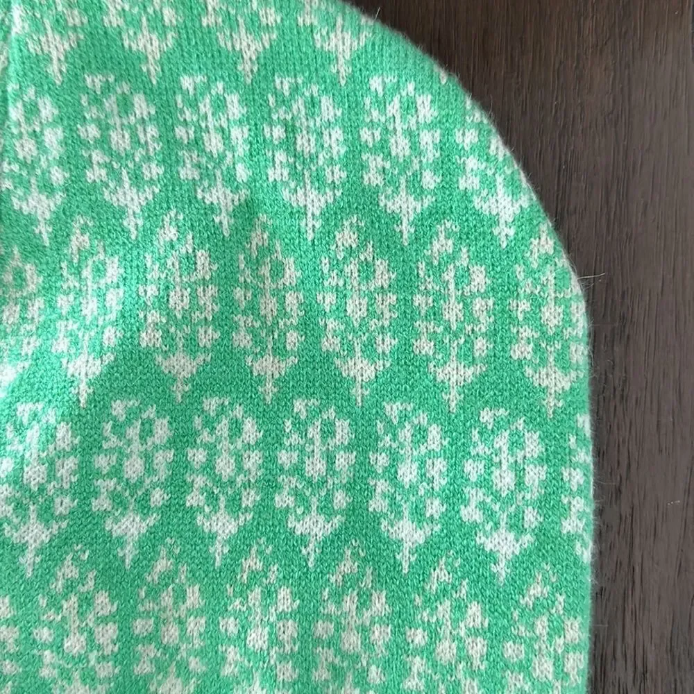 NWOT Free People Beanie Logo Printed Green Warm Streetwear Boho Trendy Ribbed OS
